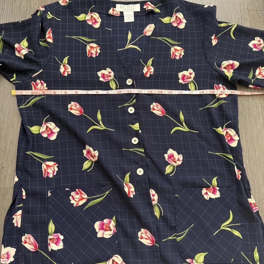 Petite Sophisticate Button Up Floral Top Sz 12P Vintage  Cottage Grandmacore - Picture 5 of 8